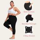 FULLSOFT 3 Pack Plus Size Capri Leggings with Pockets for Women -High Waist Stretchy 4XL Workout Yoga Pants