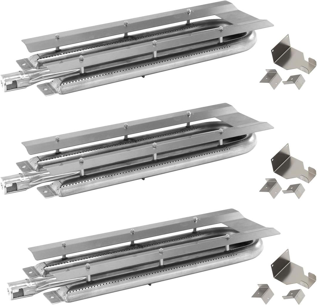 Grill Burner Tube BBQ Replacement Parts Stainless Steel Outdoor Gas Pipe for Viking 316-911, VGBQ & VGIQ Series Gas Grill Models, 3 Pack Center-Fed U Tube