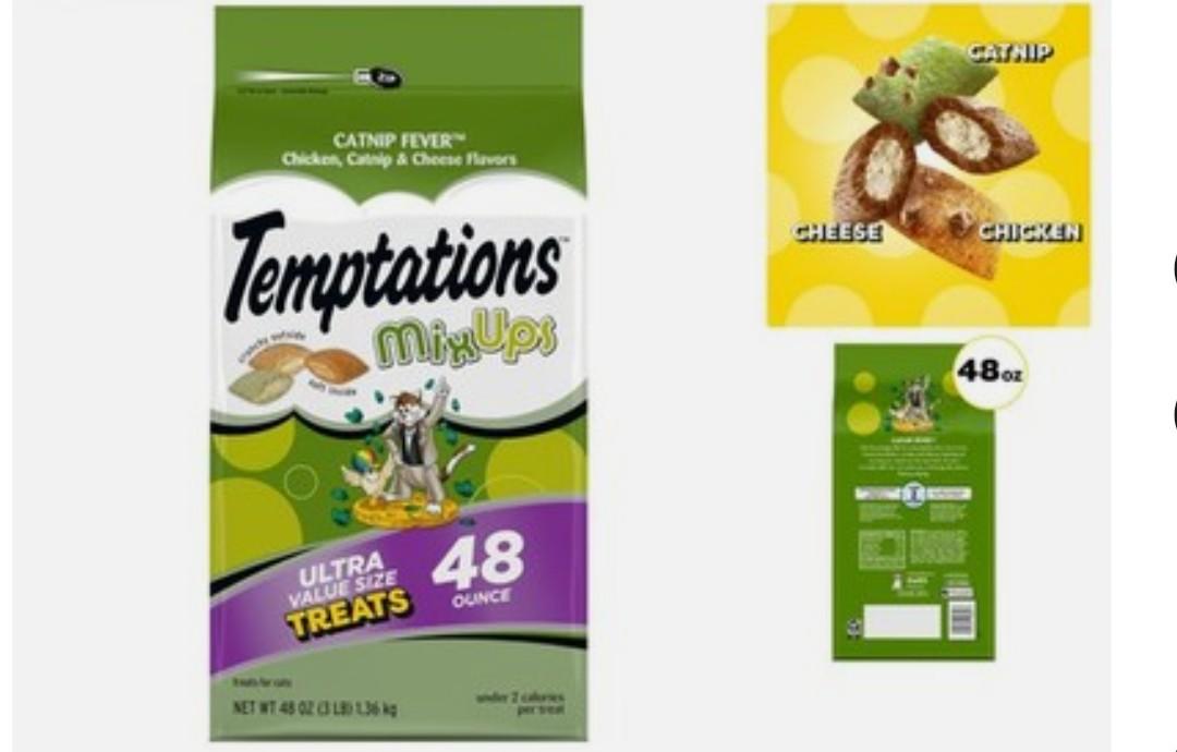 MixUps Catnip Fever Flavor Crunchy and Soft Cat Treats, 48 oz. Bag Pack of 3 BBD: 04-2027