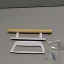 Sliding Glass Patio Door Handle Replacement Set with Oak Wood Inside Handles and Zinc Diecast Outside Pull, 3-15/16" Hole Spacing, Non-Handed, White