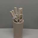 Knife Set, Brewin Kitchen Knife Set, Knives Set for Kitchen, Universal Knife Block, Utility Knife Block Set, New Home Essentials, Apartment Essentials, Dishwasher Safe (Khaki)