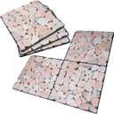 DIY Deck Tiles Natural Patio Marble Floors, Outdoor Garden Terraces Balcony Floors, Decking Easy to Install, Efficient Drainage (Pink)
