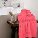 Elvana Home Ultra Soft 6 Pack Cotton Towel Set, Contains 2 Bath Towels 28x55 inch, 2 Hand Towels 16x24 inch & 2 Wash Coths 12x12 inch, Ideal for Everyday use, Compact & Lightweight - Coral Orange