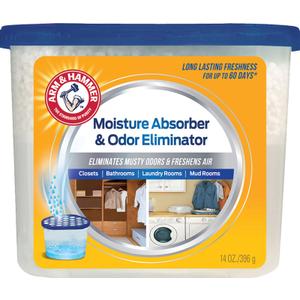 Arm & Hammer Fragrance Free Refillable Moisture Absorber and Odor Eliminator 14 oz. Tub