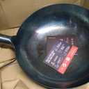 YOSUKATA 14 Round Bottom Carbon Steel Wok Pan Blue Pre-Seasoned Pow Wok for Stir Fry, BBQ & Camping Traditional Japanese & Chinese Cookware Compatible with Gas Stoves & Open Fire Only