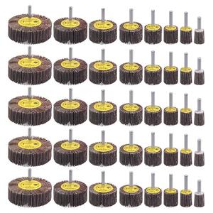 40 Pack 1/4" Abrasive Flap Wheel Sander Set, Rocaris 80 Grit Aluminum Oxide Flap Wheels Cylindrical Shape Sanding Wheel, 8 Sizes
