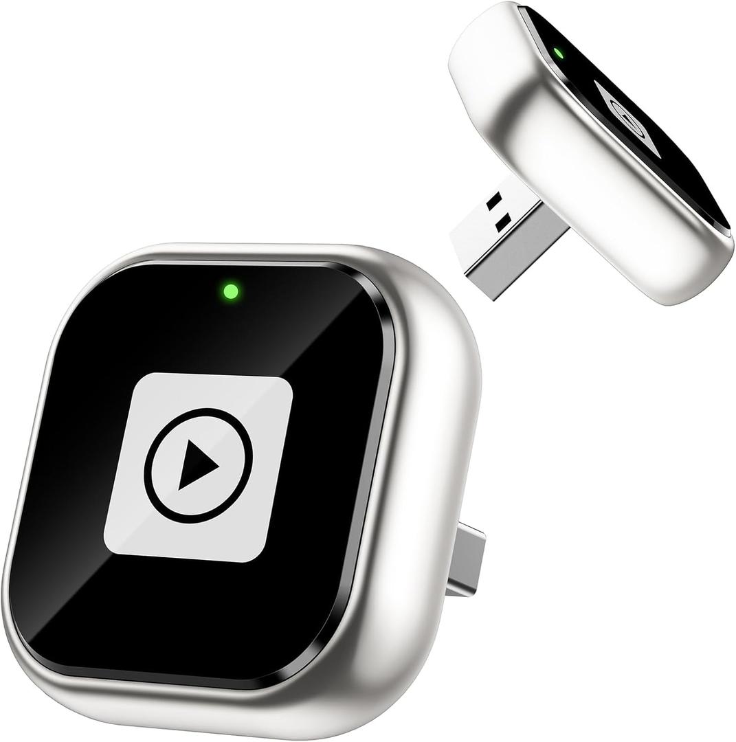 ENOMIR Wireless CarPlay Adapter 2025 Upgrade, Plug & Play CarPlay Adapter Wired to Wireless, Mini USB Design, Fast Auto-Connect, No Delay, Compact Design for iPhone & Android, Matte Silver