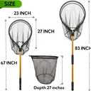 Heavy Duty Aluminum Large Landing Net with Telescoping Handle