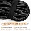 YANIBEST Silk Bonnet for Sleeping Women, Double Layer Hair Satin Bonnets with Elastic Band, Sleep Cap Curly Natural Hair