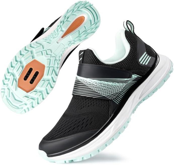 Women's Cycling Shoes, Breathable Bike Shoes Compatible with 2-Bolt SPD Cleats, Suitable for Road Mountain Biking and Indoor Cycling, Size: 8.5
