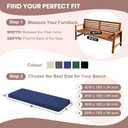 Outdoor Bench Cushion Pad, Patio Bench Cushion 48"x18", Navy Blue