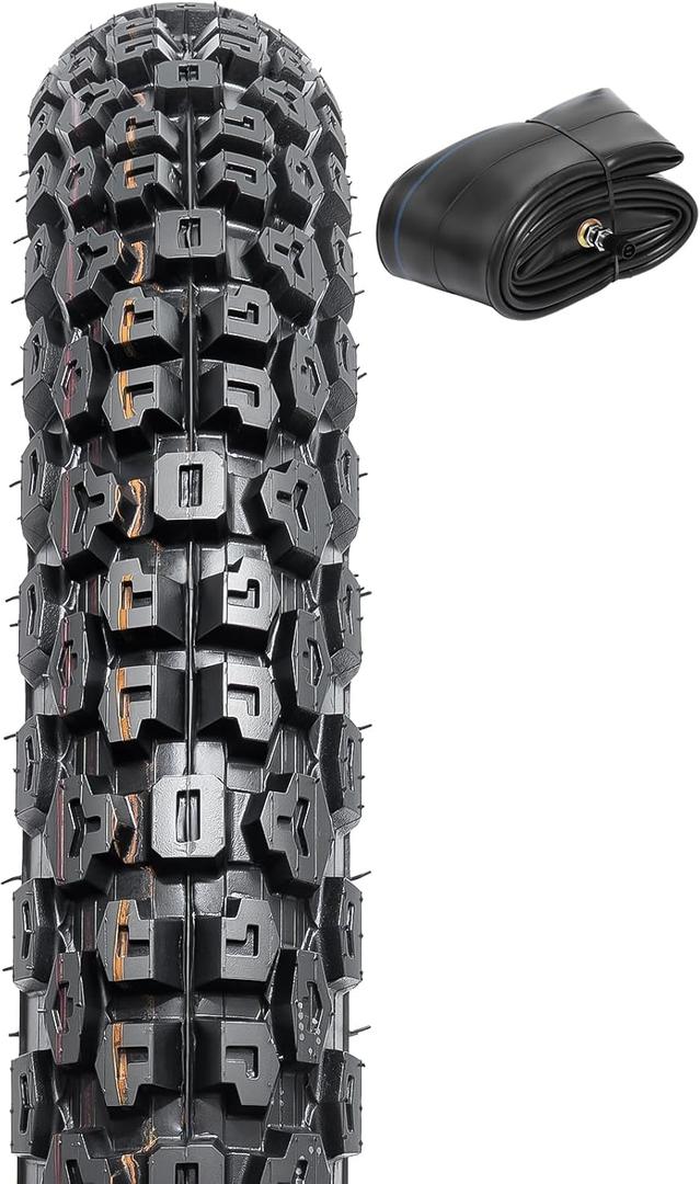 3.00-17 4PR TT 45P Dirt Bike Front/Rear Tire and Heavy Duty Inner Tube Compatible with 3.00-17 Off Road Pit Bike/Motorcycle Tire(P-118)