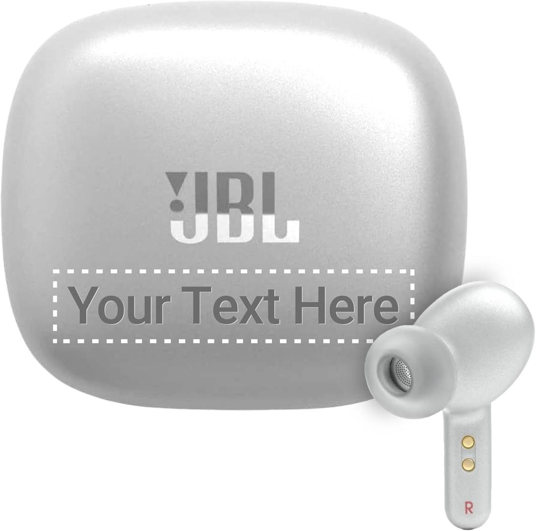 JBL Live Pro 2 with Case - Silver - with Optional Custom Engraving - Noise Cancelling Earbuds - 40 Hours of Playback - Wireless Charging, IPX5 Water Resistant