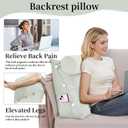 Adjustable Bed Wedge Reading Pillow with Pocket,White, 60CM