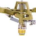 Sprinkler Head, 1/2 Inch Impulse Sprinkler Heavy Duty Water Sprinkler Head Lawn Watering Sprinkler Sprayer Zinc Alloy Adjustable 360° Large Area Coverage Pattern for Patio Garden 10~18 Distance
