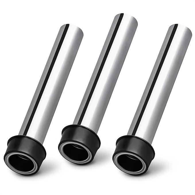 Set of 3 Stainless Steel Sink Overflow Pipe, 7.48 in – Fits 1.75 Inch Bar, Bathroom & Kitchen Sink Drains – Metal Strainer Pipe Tube – Drain Stopper Overflow Fittings