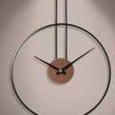 Iron and Wooden Wall Clock with Black Finished for Home and Home Office Living Room Decoration