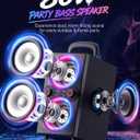 TPyesss Party Loud Bluetooth Speaker: 80W Peak Powerful Bass, Long Playtime, Vibrant Lights, Portable Wireless Speakers with TWS Pairing, Large Subwoofer for Outdoor, Garage & Home