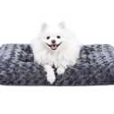KSIIA Washable Dog Bed Deluxe Plush Dog Crate Beds Comfy Kennel Pad Anti-Slip Pet Sleeping Mat for Large, Jumbo, Medium, Small Dogs Breeds, 23" x 18", Dark Grey