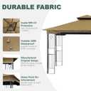 Replacement Gazebo Cover Compatible with SUNJOY 10 x 12 Regency II Patio Gazebo, L-GZ798PST, A111014400,(11X13 Ft) A101004104,A101004105,A111002001 (Beige)