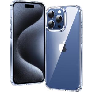 FNTCASE for iPhone 15 Pro Case: Clear Phone Cases Compatible with Magsafe Slim Anti Yellowing Military Grade Drop Protection Rugged Shockproof Protective Transparent Cell Phone Cover (B-Clear)