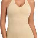 JOYSHAPER Shapewear Camisole with Built in Bra Compression Halter Tops for Women Tummy Control Shapewear Tank Top Padded Bras (Medium, #5 Nude)