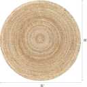 Hausattire Jute Braided Hand Woven Rug, 8 Feet Round Natural, Boho Large Area Rugs for Bedroom, Living Room | Farmhouse Dcor Kitchen Floor Rug 8 Round
