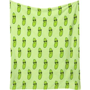 Pickle Blanket for Girls - 40x50 Inches Flannel Throw - Soft Fuzzy Plush Throws Gift - Green Funny Blankets for Couch, Sofa