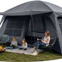 Abahub 10 Person Tent for Camping, Family Cabin Tents with 2 Rooms and 2 Doors, Large Tent with Rainfly, Porch, 4 Windows, 14ft x 10ft x 81in