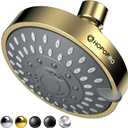 HOPOPRO 5-Mode High Pressure Shower Head - The Washington Post, NBC News, Today TV Show Recommended - High Flow Fixed Showerheads (4 Inch Gold)