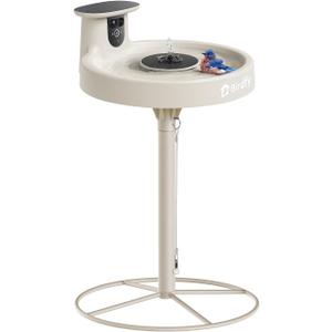 Birdfy Smart Bird Bath with Camera Solar Powered & Solar Fountain & Stand, Dual-Lens Camera for Bird Watching, Auto Capture Bird Videos & AI Identify, Ideal Present for Bird Lover