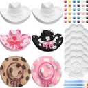 Affrolling 6 Set Cowboy Hat Ceramics to Paint Ready to Paint Your Own Ceramic Cowgirl Hat DIY Unpainted Plaster Paintable Kit Craft with Brush Palette for Adult Western Table Centerpieces Decorations