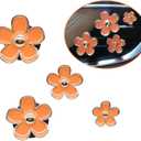 Orange Car Accessories,4pcs Coral Flowers Air Vent Clips,Refillable Car Air freshener,Girly 4 Size Sparkle Daisy Vent Clips