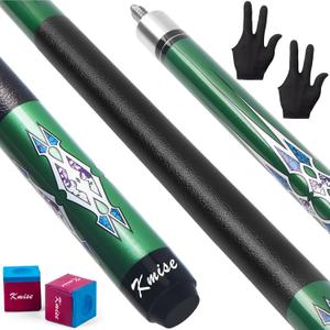 Kmise Pool Stick Set of - 58" Pool Cue Stick, Canadian Maple Professional Billiards Pool Cue, Pool Sticks for Adults, 18~21oz Multiple Colors (Green)