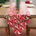 Candy Cane Christmas Decorations Peppermint Table Runner for Home Seasonal Red Winter Xmas Holiday Indoor Kitchen Dining Decor 14x70 Inch