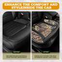 Mossy Oak Car Seat Cover, Luxury Faux Leather Front Bottom Seat Cushion Cover, Universal Anti-Slip with Wrap-Around Design and Storage Bags, Suitable for Most Vehicles - Black Color 1 Piece