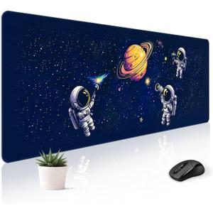 Mousepad Desk Mat Gaming Large Keyboard Cute Office Desktop Computer Laptop XXL Long Big Kawaii Aesthetic Girly Pretty Design Women Girl Gamer Oversized Wide 30x12'' Mousepad, Astronaut
