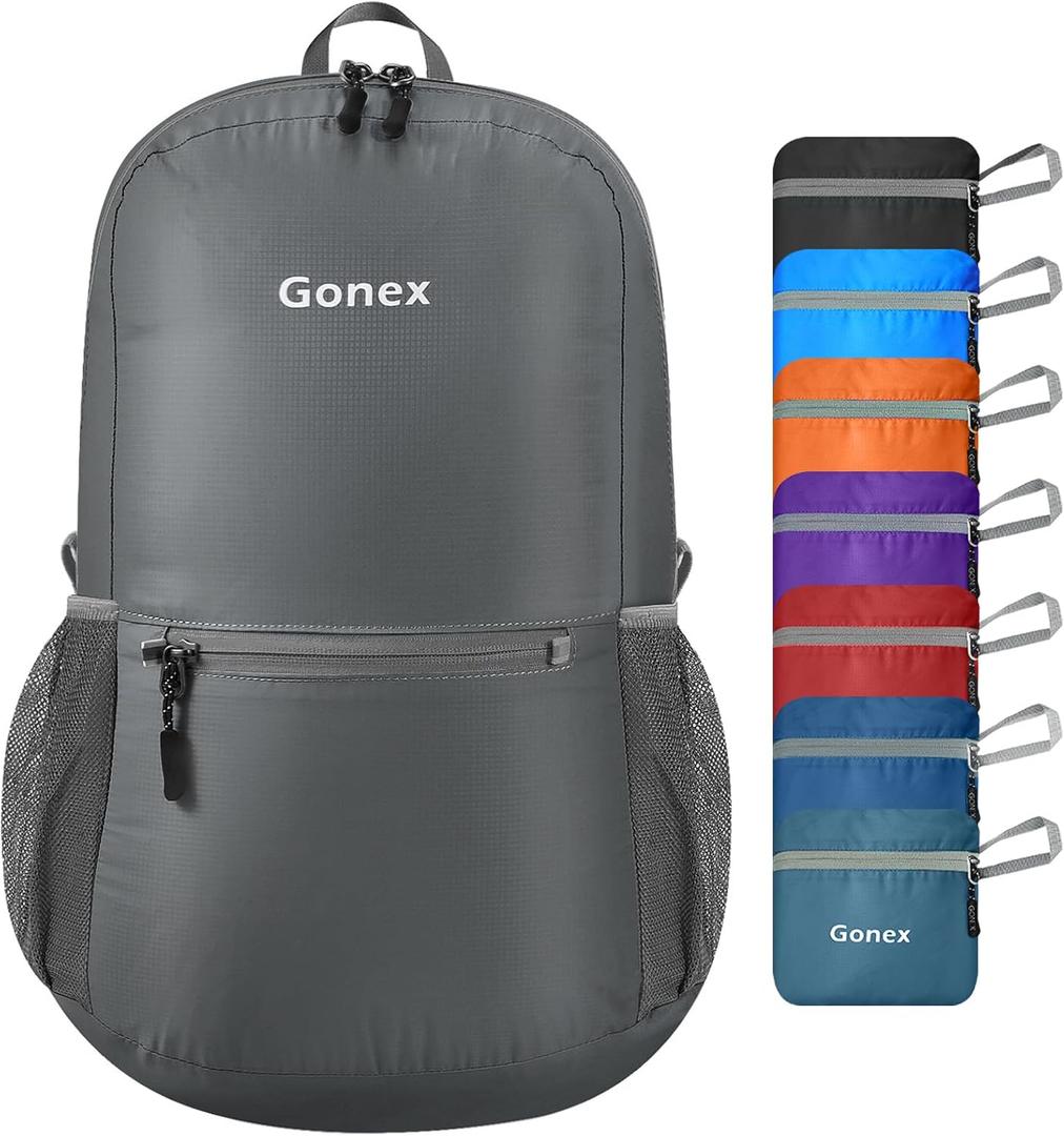 Gonex Ultra Lightweight Packable Backpack 20L Daypack Handy Foldable Camping Outdoor Travel Cycling Backpacking (Grey)