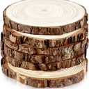 FSWCCK 6 Pack Nature Unfinished Round Wood Slices, 7-8 Inches Wooden Circle, Large Wood Slabs for Weddings, Centerpieces Decor and DIY Painting Crafts