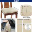 BUYUE Dining Room Chair Seat Covers Set of 6, TPU not Mixed, Friendly Jacquard Fabric Stretch Washable Slipcover for Kitchen Seat Cushions, Beige-6PCS