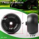 AR-PRO (6 Pack) Replacement 5" Mower Deck Wheels Kit, Compatible with MTD Cub Cadet 734-04155 Toro 112-0677 72-025 210-275 Craftsman 42" 46" 48" 50" 54" Deck Gauge Wheel, with Bolts and Lock Nuts