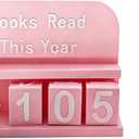 Books Read This Counter, 3D Printed Book Counter for Reading Goal Display, Book Counter Sign Up to 999 Books, Suitable for Readers, Students, Teachers, Writers, and Library Enthusiasts (Pink)