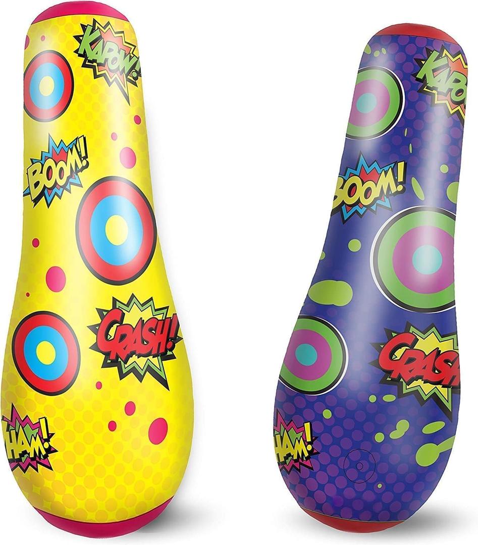 JOYIN Punching Bag for Kids, 47 Inches Kids Punching Bag with Bounce-Back Action, Double-Sided Inflatable Punching Bag(1 Pack)