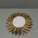 Honiway Wall Mirror Decorative 12 inch Rustic Wood Mirror Sunburst Boho Mirror for Entryway Bedroom Living Room Bathroom House Warming Gifts New Home Essential Carbonized Black