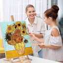 ARTISTKISS 4 Pack Paint by Numbers for Adults with Framed Canvas - with Wooden Easel,Van Gogh Paint by Number on Canvas, DIY Acrylic Oil Painting Kits with Brushes for Home Wall Decor 8x12in (MT0019)