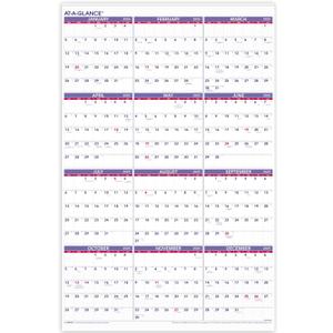 AT-A-GLANCE 2025 Wall Calendar, Monthly, 24" x 36", Extra Large, Paper (PM122825)