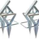 QWORK Mole Trap, 2 Pack Mole Killer, Gopher Trap, Mole Worms, Trapping Set (Silver - 2 pcs)