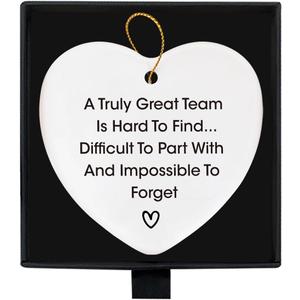Thank You Boss Day Gifts Going Away Farewell Leadership Promotion Celebration Appreciation Birthday Office Gifts for Coworker Boss Leader Manager, Team Ceramic Hanging Ornaments Heart
