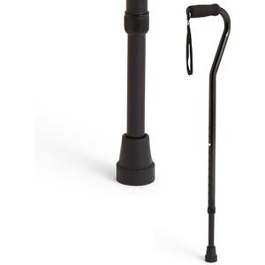 Medline Offset Handle Canes with Comfortable Foam Grip, Black, Lightweight Aluminum - Designed for Enhanced Mobility Support and Stability, 1 Count