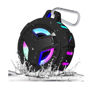 EBODA Bluetooth Shower Speaker, Portable Bluetooth Speakers, IP67 Waterproof Wireless Speaker with LED Light, Floating, 2000mAh, True Wireless Stereo for Kayak, Beach, Gifts for unisex -Black